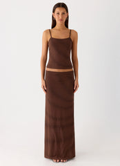 Sweet Sky Beaded Top - Chocolate