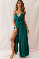 Miso Wide-Leg Cami Jumpsuit Forest Green