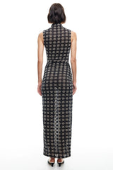 LIONESS Elle Maxi Dress 70's Onyx