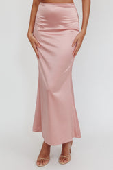 Like A Dove Satin Maxi Skirt Mauve