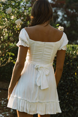 Linka Off-Shoulder Tie Back Dress White