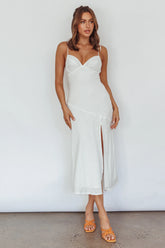 Clovelly Tied Shoulder Midi Dress White