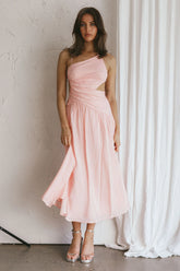 Destination Open Back Midi Dress Blush