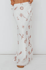 Light Aura Maxi Skirt Print White Tan