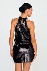 She's So LA Sequin Top Black
