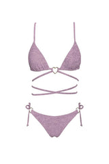 Summer Love Strappy Bikini Top Rose Shimmer