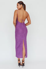 Orion Keyhole Bodice Midi Dress Purple