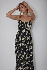 Linka Cami Strap Midi Dress Orchid Black