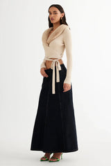 LIONESS Wyoming Denim Skirt Dark Denim