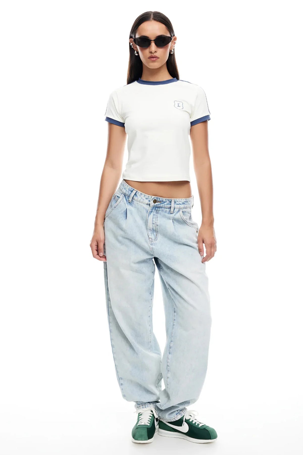 LIONESS On My Way Denim Jeans Light Denim