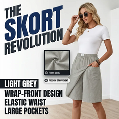 🩴Hot sale 50% off🩳Women's Casual Elastic Waist Wrap Skort