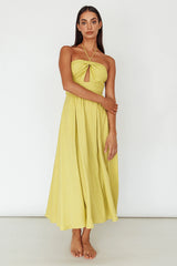 Maravilhosa Keyhole Halter Midi Dress Lime