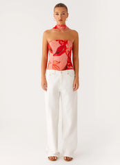 Anais Scarf Top - Sicily Sunset Print