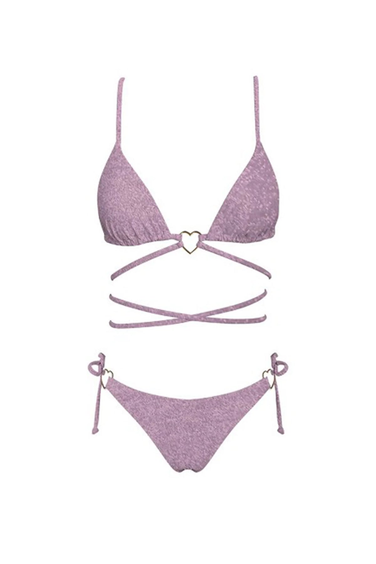 Summer Love Strappy Bikini Top Rose Shimmer