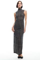LIONESS Elle Maxi Dress 70's Onyx