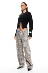 LIONESS Horseshoe Jeans Leopard Fade